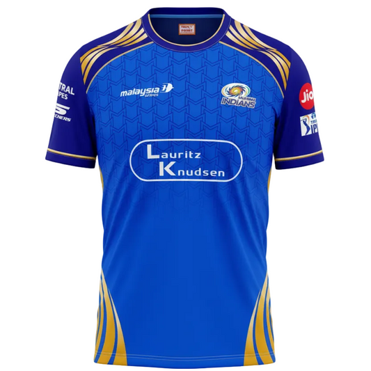 Next Print Custom Mumbai Blue Cricket Jersey 2026 – Personalized Name & Number Printing | Round Neck Team Jersey India | NextPrint