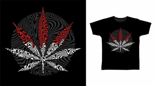 Next Print Cannabis line art t-shirt concept design printed t-shirt.