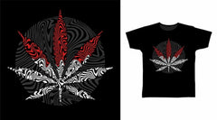 Next Print Cannabis line art t-shirt concept design printed t-shirt.