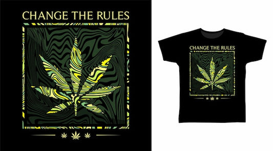 Next Print Cannabis line art t-shirt.