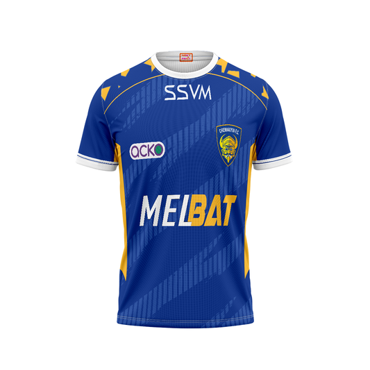 Chennaiyin FC Football Fan Jersey Front View Custom Name and Number Available