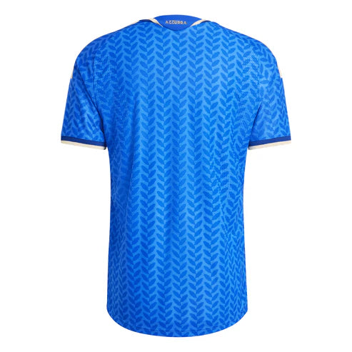 Yellow football jersey back side with custom player number