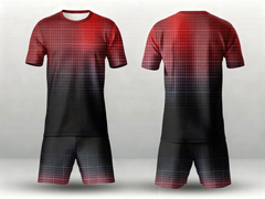 Red black checkered jersey with shorts custom sports uniform India