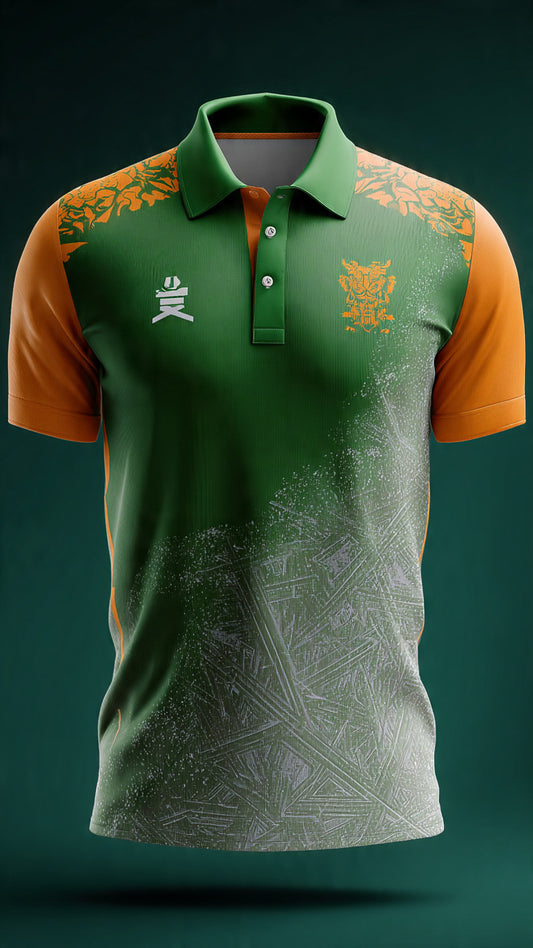 Next Print sport cricket jersey orange and green colour t-shirt men and women