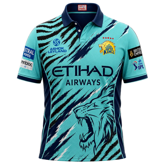 Next print CSK Blue Cricket Jersey Custom Name & Number | Chennai Style IPL Jersey | NextPrint India