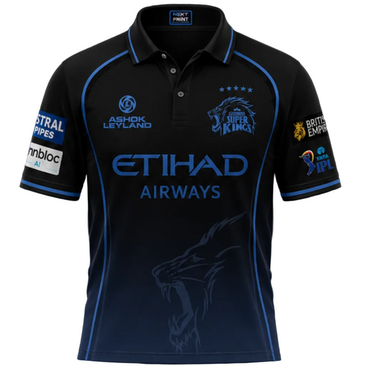 Next print Custom Black blue Sports Jersey – Personalized Name & Number T-Shirt for Cricket, Football & Teams | Premium Polyester | India