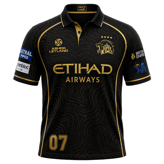 Next print Personalized Team Jersey Black Gold Design – Custom Cricket Shirt Online India