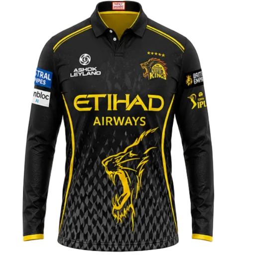 Next print Custom Name & Number Black Long Sleeve Jersey – Premium Sportswear India