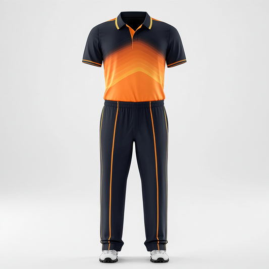 Next print Custom Sports Uniform Black Orange Jersey + Pant Set | Team Kits India