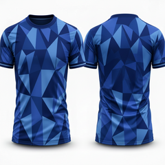 Custom Blue Geometric Patterned Esports Jersey front view