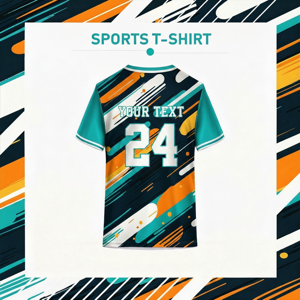 Custom blue orange sportswear suitable for cricket and football teams