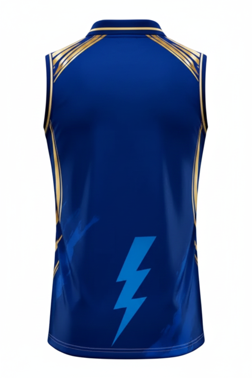 Custom cricket jersey back view with personalized player name and number