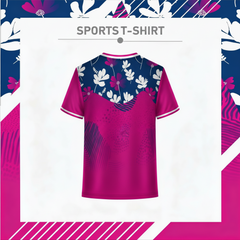 Custom floral sports t-shirt design for cricket and training teams in India
