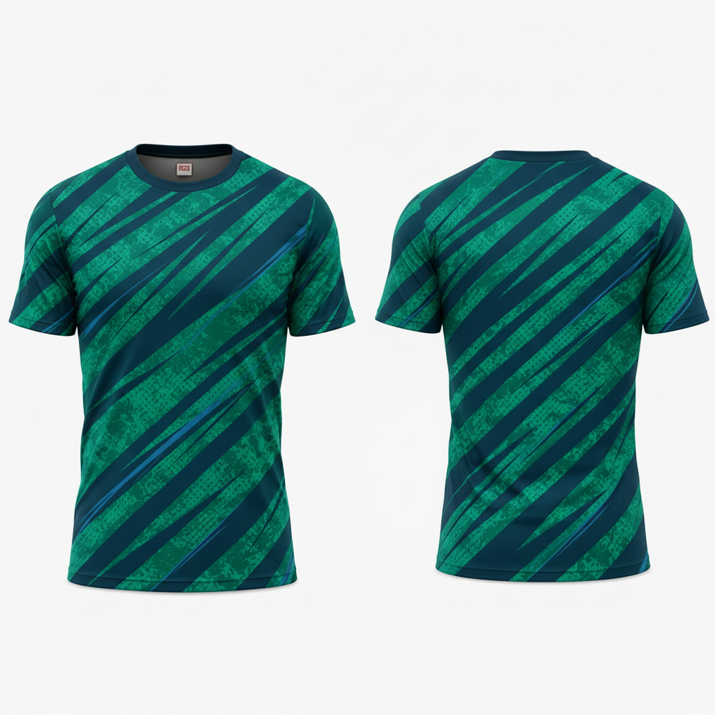Custom Green Diagonal Stripes Esports Jersey front view