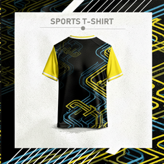 Custom yellow black sports t-shirt for gym and training