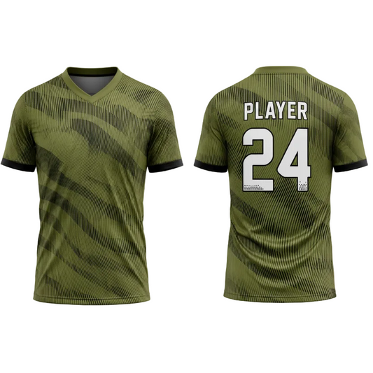 Olive green shadow wave esports jersey back view