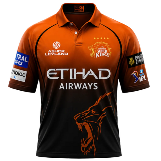 Next print Personalized Cricket Jersey Orange & Black – Custom Team Sports Wear India
