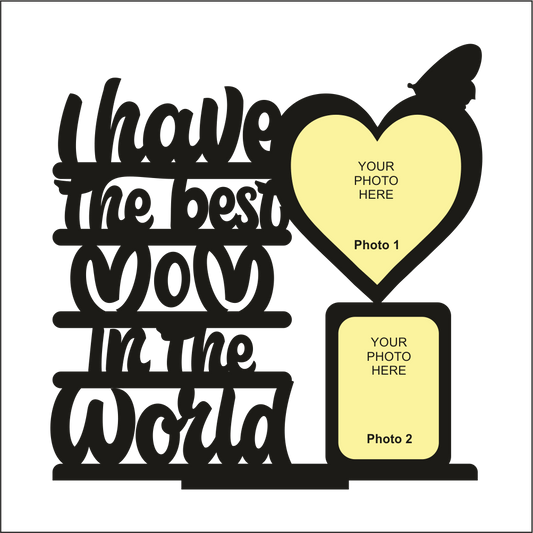 Custom Photo Printed Best Mom Stand Frame With 2 Photos - Next Print