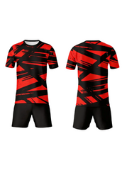 Next print Red Black Sports T-Shirt and Shorts Set | Custom Printed Cricket & Football Uniform | Lightweight Gym Wear