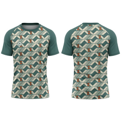 Custom Teal Geometric Patterned Esports Jersey front view