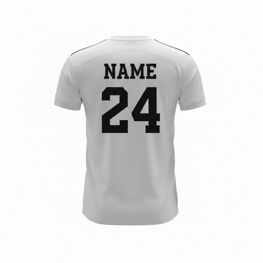 White black geometric design custom esports jersey back side with player name and number