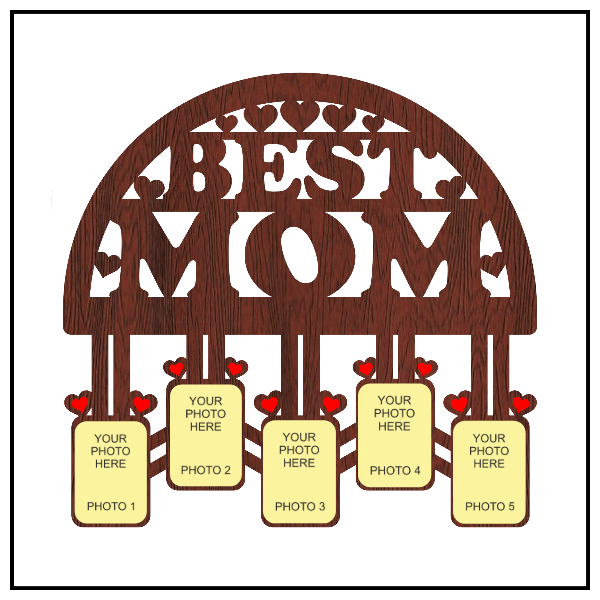 Customised Best mom Wall Frame With 5 Photos - Next Print