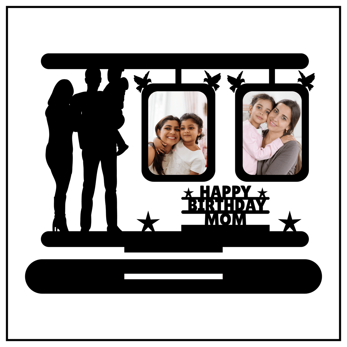 Customised Happy Birthday Mom Double Image Stand Frame - Next Print