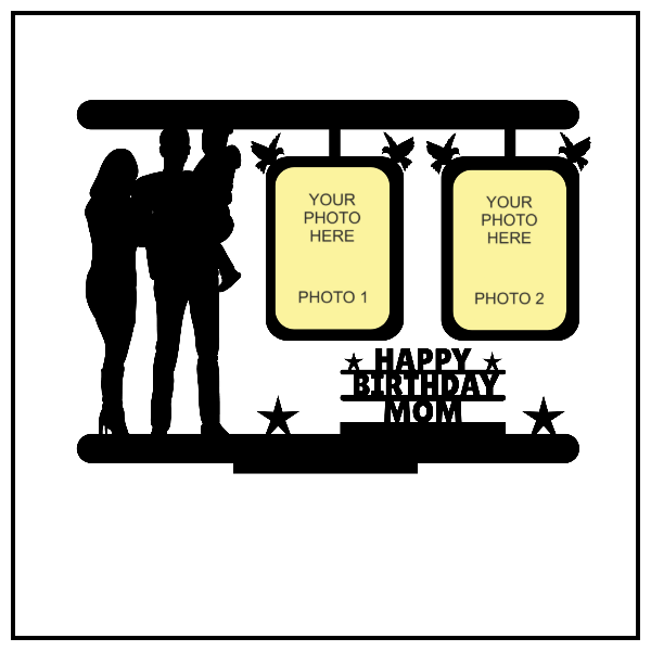 Customised Happy Birthday Mom Double Image Stand Frame - Next Print