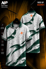 Emerald Brushstroke Performance Polo Jersey