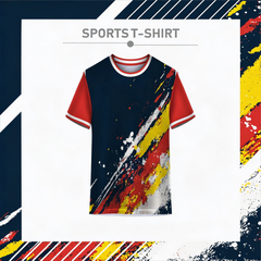 Dynamic abstract paint splatter sports t-shirt front design for athletes