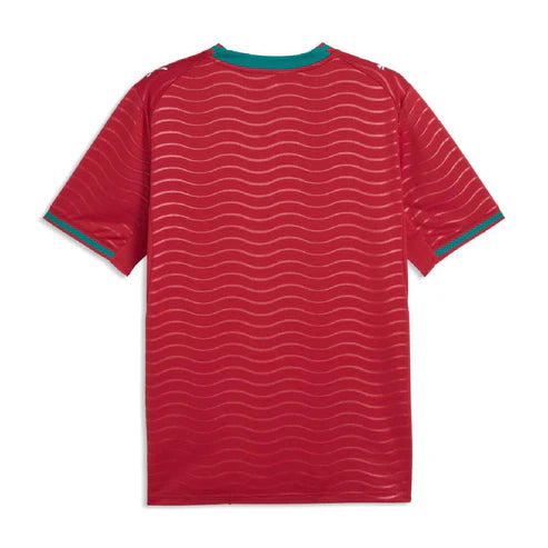 Red football jersey back side with custom player number