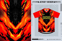 Next Print Fiery Soccer Jersey Design with Abstract Flames and Sponsor Logo