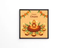 Flat happy onam frame - Next Print