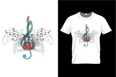 Free vector rock music guitar illustration in the centre