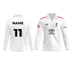 Customised England Test Jersey Full Sleeves.