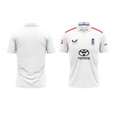 Customised England 2025 Test Jersey With Name and Number Print.
