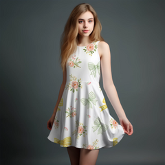 Vibrant Girls' All-Over Print Dress.