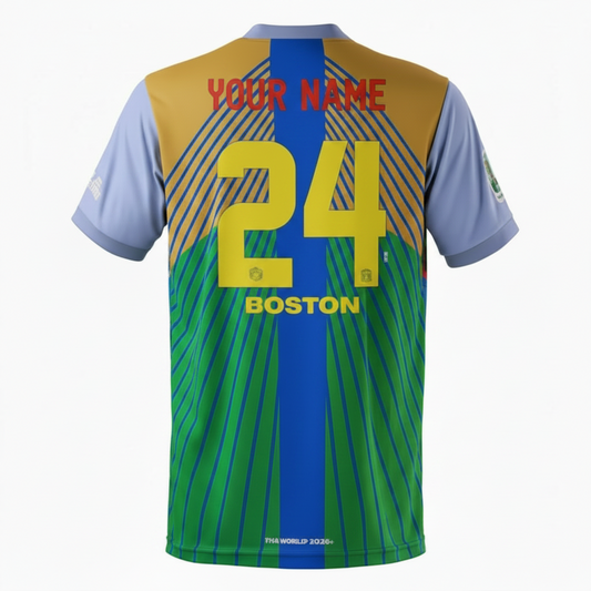 Custom Ghana style football jersey with personalized name and number