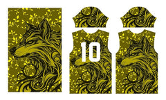 Next Print Round Neck Golden Wolf Jersey Design with Floral Print T-Shirt.