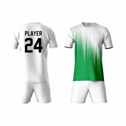 Green gradient athletic coord set back side with white shorts