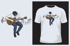 Guitar vector illustration. Music classic print for t-shirts and another, trendy apparel design