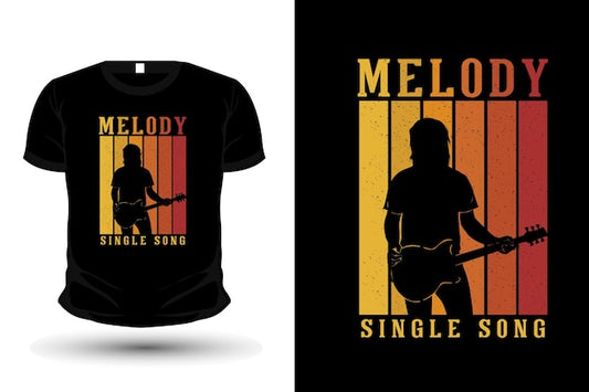 Next Print Guitarist melody single song merchandise silhouette t shirt .