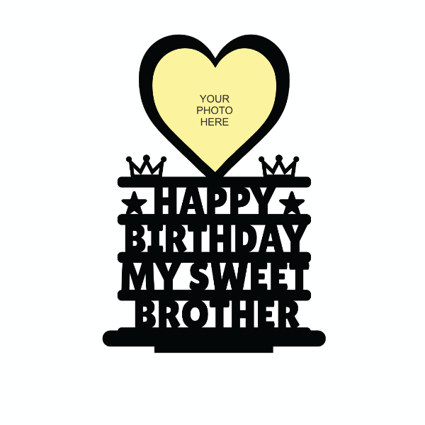 Happy Birth Day My Sweet Brother Photo Printed Stand Frame. - Next Print