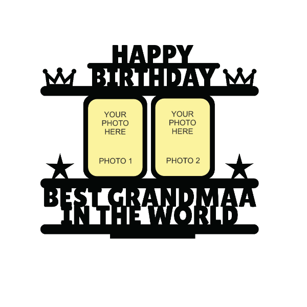HAPPY BIRTHDAY BEST GRANDMAA IN THE WORLD STAND FRAME - Next Print