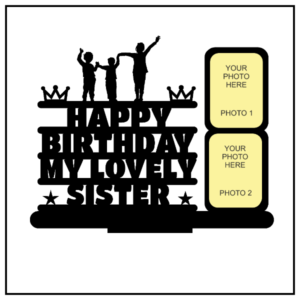 Happy Birthday My Lovely Sister Stand Frame - Next Print