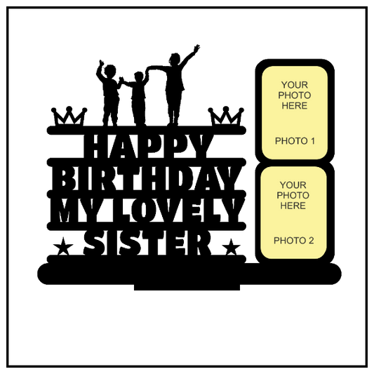 Happy Birthday My Lovely Sister Stand Frame - Next Print