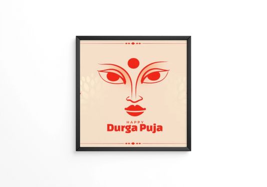 Happy durga pooja festival frame - Next Print