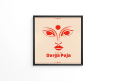 Happy durga pooja festival frame - Next Print
