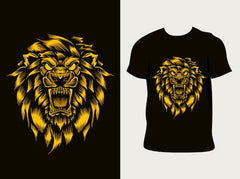 Next Print Illustration angry lion head with t shirt design
