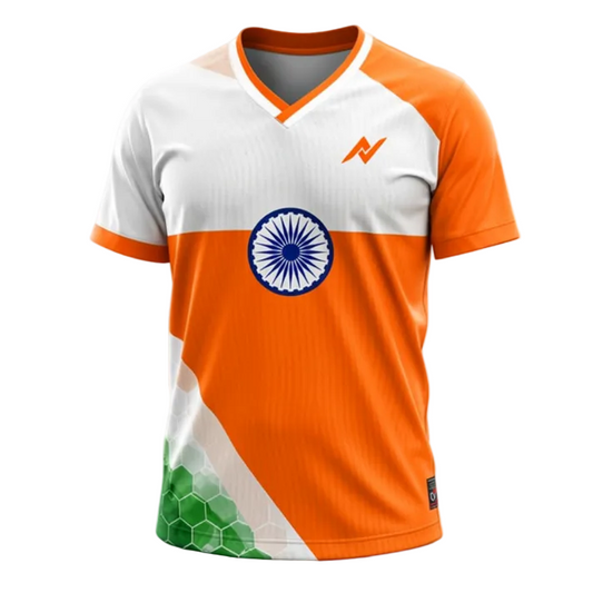 Independence 2026 Saffron White Green Hexa Pride Sports Jersey front view